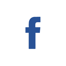 Facebook logo in a white circle